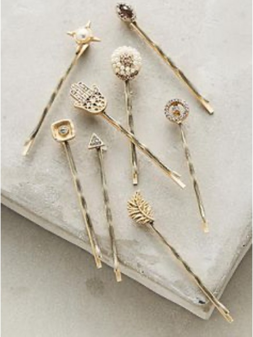 New🌟Anthropologie-Gold Decorative Hair Pin Set